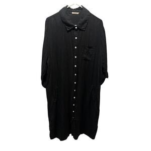 Lungo L’Arno Linen Black Dress Women’s 2X Made in Italy Sleeveless Summer